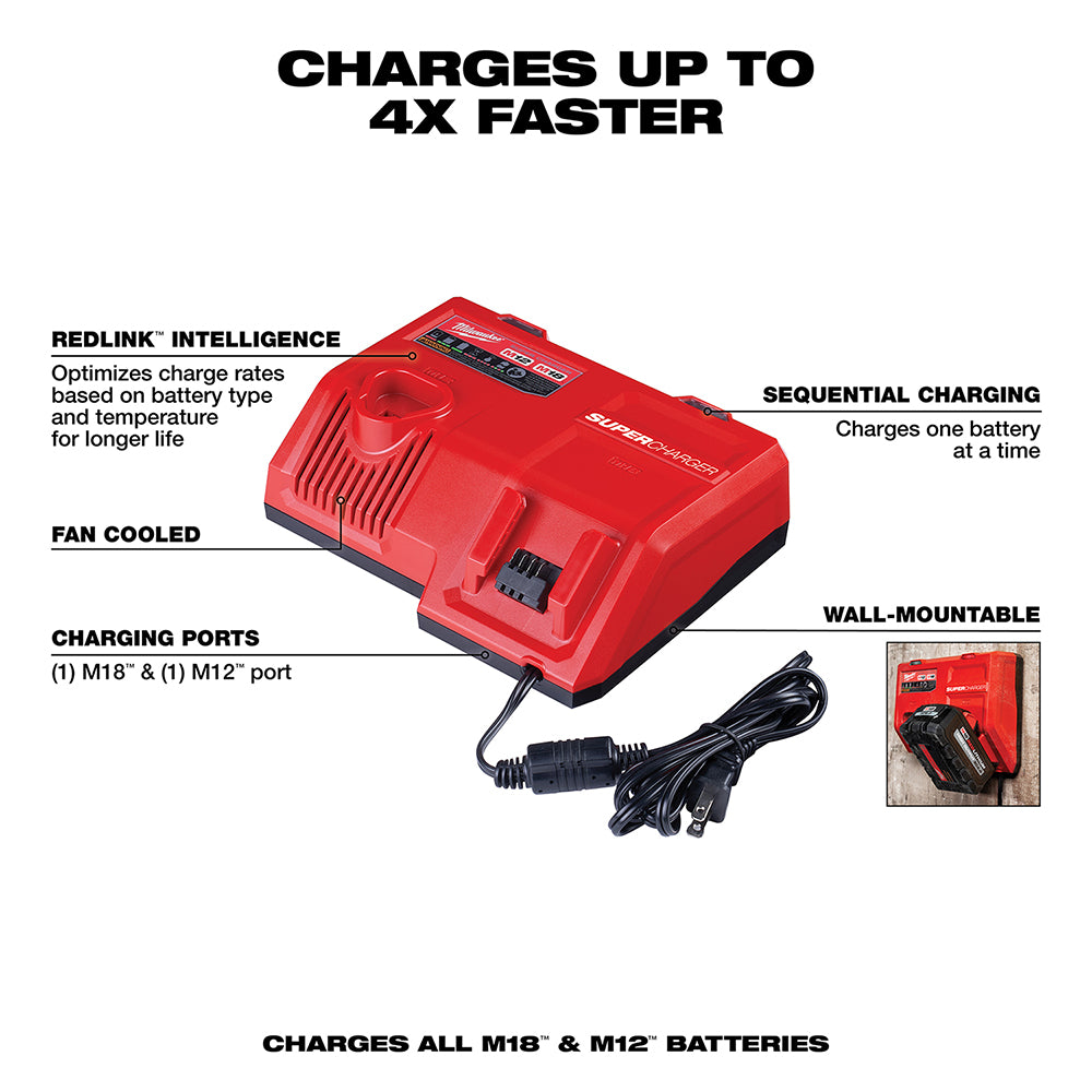 Milwaukee 48-59-1811 M12/M18 Durable Dual Battery Super Charger – MaxTool