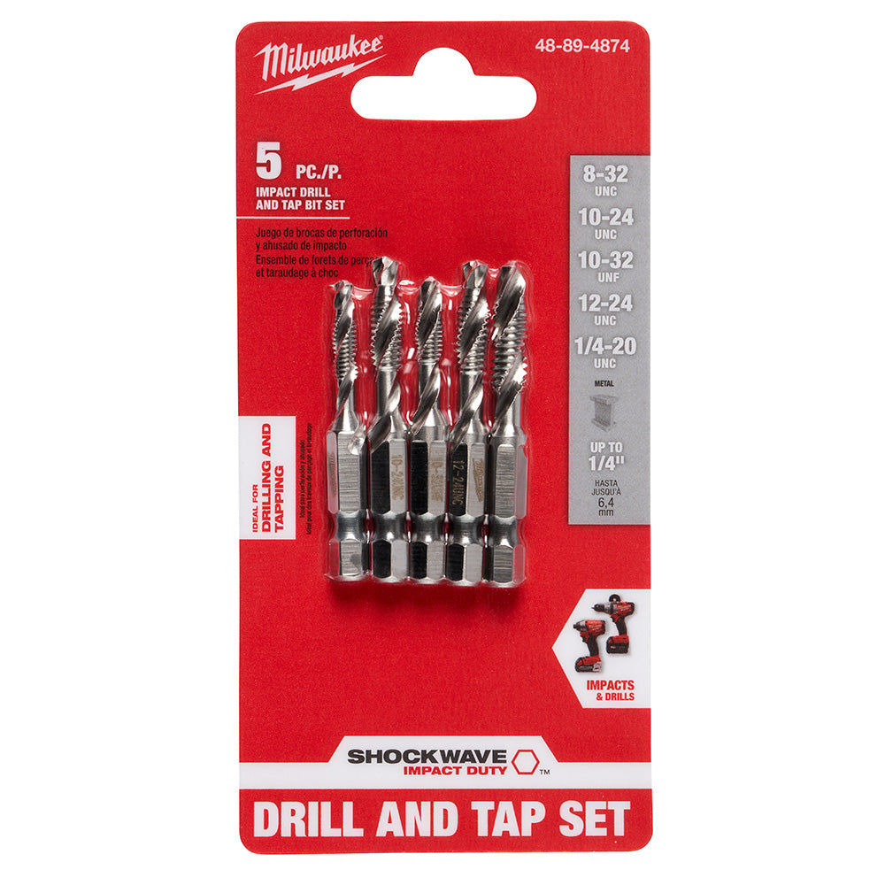 Milwaukee 48-89-4874 SAE SHOCKWAVE Impact Drill and Tap Bit Set