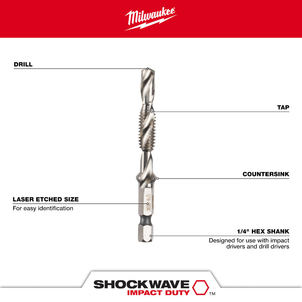 Milwaukee 48-89-4875 Metric SHOCKWAVE Impact Drill and Tap Bit Set