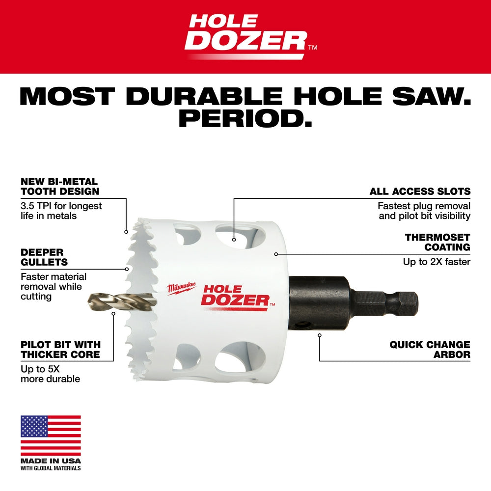 Milwaukee 49-22-4073 Bi-Metal Door Lock Installation Hole Dozer