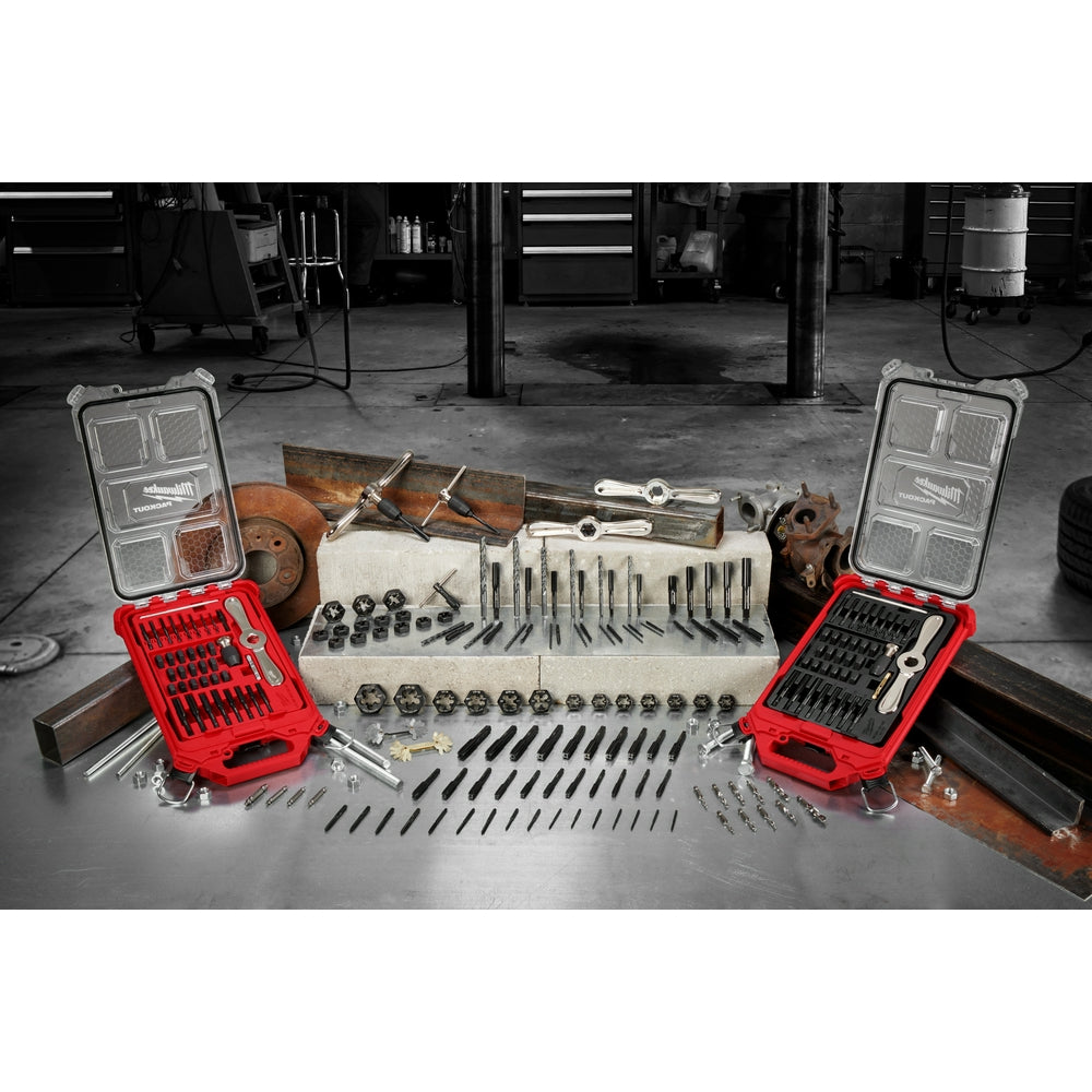 Milwaukee 38-Piece SAE Tap & Die Set With PACKOUT Case & Hex-LOK 2-in-1 Handle | #10-32 Thread