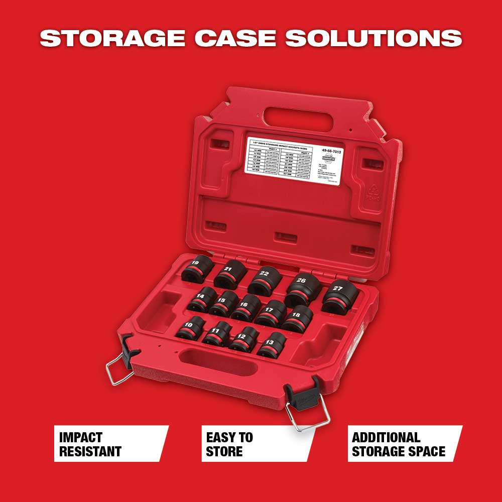 thumbnail interactive-video image 1 of Milwaukee SHOCKWAVE 1/2" Drive Impact Duty Metric Lug Nut Socket Set - 3 Piece (49-66-7830) 1 of 6