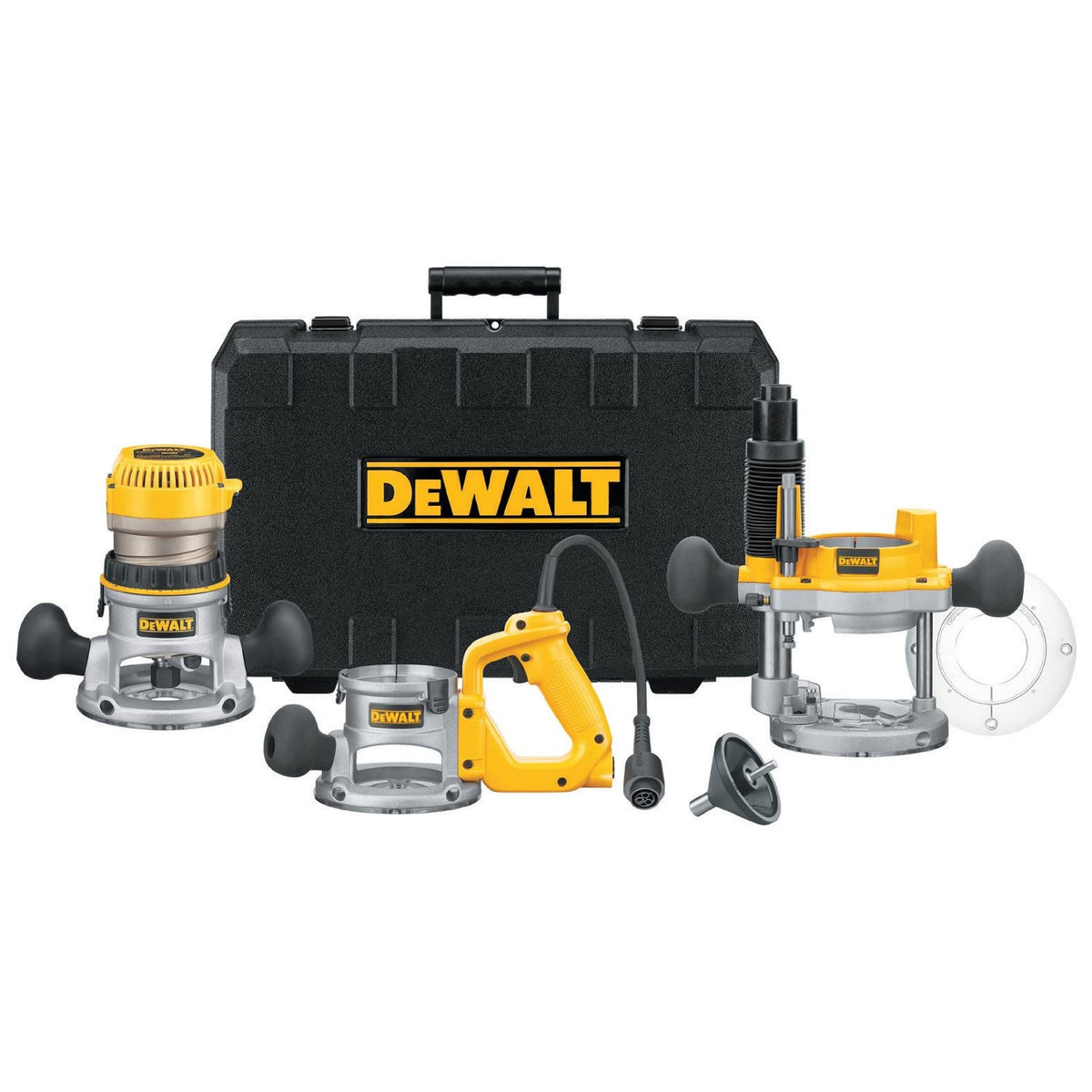 DeWALT DW618B3 2.25HP D-Handle Plunge Fixed Base Router Tool Kit - DW6 ...