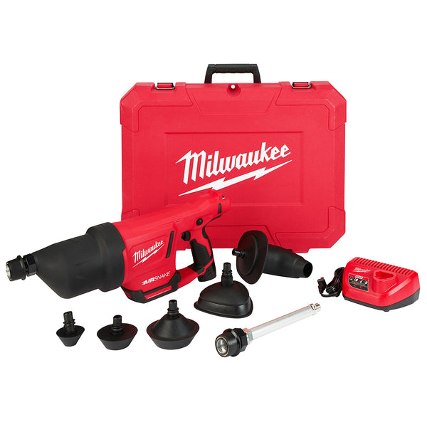 Milwaukee 2572B-21 M12 12V Airsnake Drain Cleaning Air Gun Kit w